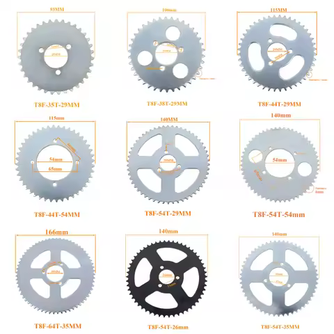 47cc 49cc T8F Chain 35T 38T 44T 54T 64T 26MM 29MM 35MM 54MM Teeth Sprocket Kits For Mini Moto Atv Qu