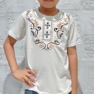 Baju kaos KOKO RAMADHAN anak cowok lengan pendek full BORDIR 1-12Tahun Uk.S-3XL HITAM PUTIH