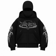 ENOCH | Oversized BALACLAVA ZIPPER HOODIE | BLACK MAMBA