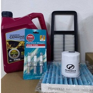 PERODUA AXIA OLD SIRIM 5W30 ENGINE OIL+OIL FILTER P2A12+AIR FILTER BZ100+CABIN FILTER 2990+LKR63 SPA