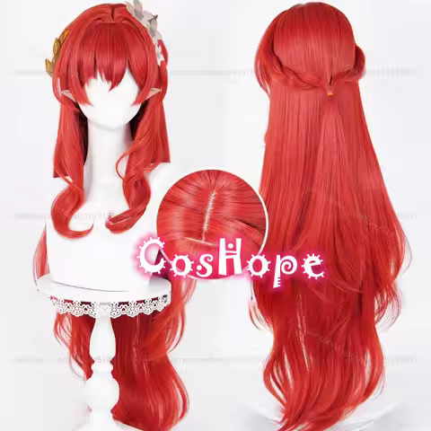 HSR Tribios Cosplay Wig 98cm Long Warm Red Wig Cosplay Anime Cosplay Wigs Heat Resistant Synthetic W