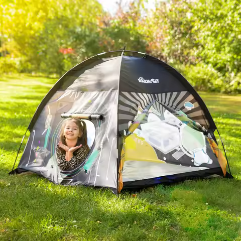 Kids Play Tent - Imaginative Popup Space Tent for Indoor Outdoor Fun - Galaxy Dome Playhouse for Boy