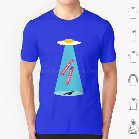 Eggs & Bacon-Ufo T Shirt Cotton Men Women DIY Print Ufo Street 420 4 Twenty 7 Eleven Seven Eleven We