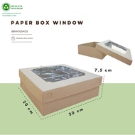 Window Cake Box Split Lid 20x20x7,5cm BBW5K3 / Catering Box / Window Cake Box / Cake Box
