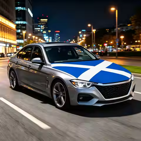 3.8x5.3fts National Scotland Flag Banner Car Hood Cover Flag Elastic Fabrics Engine Cover For Decora