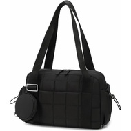 CAMTOP Mini Gym Bag for Women, Small Gym Tote Bag Puffy Quilted Sports Duffel Bag with Wet Compartme