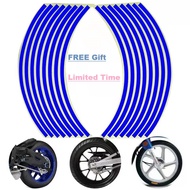 [[Malaysia Ready Stock]] Wheel Decal Stripe Lots Reflective Strips Motorcycle Tape Sticker 17' /18' inch Rim Car