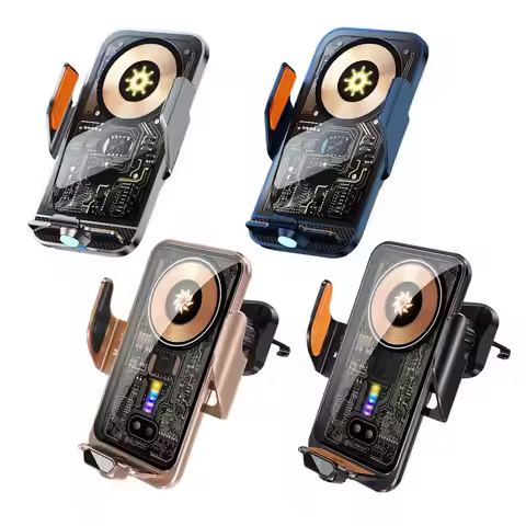 Car Phone Holder Wireless Charger 66W Car Vent Clips 360-Degree Rotation Cell Phone Accessories Car 