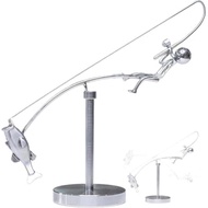 Fisherman Balancing Sculpture, Kinetic Fishing Sculpture, Kinetic Desk Physics Toys Fisherman Balanc