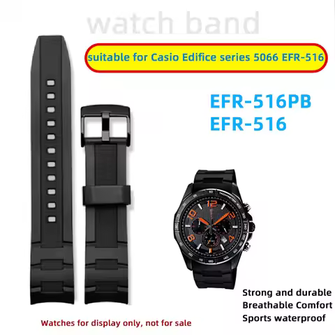 Soft silicone wristband suitable for Casio Edifice series 5066 EFR-516PB/EFR-516 watch band replacem