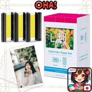 108 sheets of L-size 89x119mm color ink/paper set compatible with Canon SELPHY CP1500, CP1300, and CP1200. Glossy paper KL-36IP 3PACK interchangeable with KL-108IN.