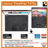 LENOVO Laptop ThinkPad (1 YEAR WARRANTY T&C) 14"FHD T490s/T480S/T470S Core i5/i7(8th)  Upto 32GB RAM