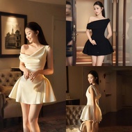 G87 Off-the-shoulder flared dress with tie back - Thu Dress