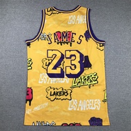 Graffiti No. 23 JAMES Jersey Retro JAMES Jersey Boys ball Lakers W6H8