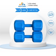 Set of 2 Reefit 8kg blue octagonal plastic dumbbells, unstuffed