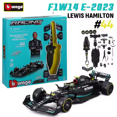 New In Stock Bburago 1:24 F1 Mercedes-Amg Team W14 Diy Assembly Alloy Miniature Diecast Model 44# Ha