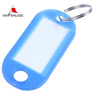 20 Pcs Key ID Label Tags Split Ring Keyring Keychain Blue