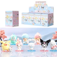 Sanrio Back to Back Company Series Blind Box Toys Anime Character Pom Pom Purin Kuromi Melody Pochacco Model Decoration Gifts