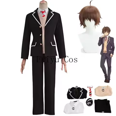 Anime Love, Chunibyo & Other Delusions Togashi Yuuta Cosplay Costume Wig Japanese Black School Unifo