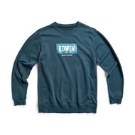 【奇奇二手拍】EDWIN 女裝 BOX LOGO厚長袖T恤(橄欖綠)