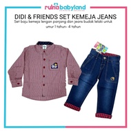 DIDI & FRIENDS BAJU SET KEMEJA DAN JEANS BUDAK LELAKI