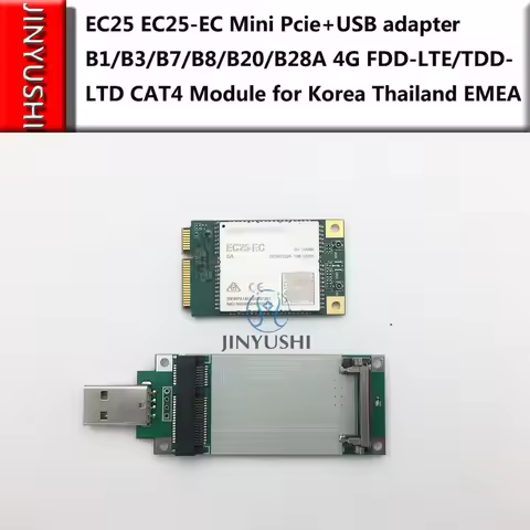 JINYUSHI EC25 EC25-EC Mini Pcie+USB adapter B1/B3/B7/B8/B20/B28A 4G FDD-LTE/TDD-LTD CAT4 Module 100%