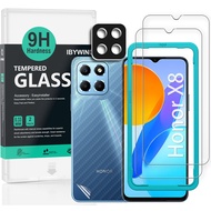 IBYWIND Tempered Glass Screen Protector For Honor X8 5G(2Pcs),1 Camera Lens Protector,1 Backing Carbon Fiber Film,Easy Install