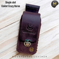 Mountclass dompet hp Pinggang Pria Double Slot Kulit Sapi Asli 100% Original Terbaru