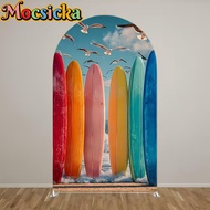 Mocsicka Summer Beach surfboard Arch Backdrop Cover Arch Backdrop Indoor And Outdoor Festival Party 