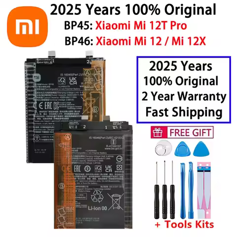 2025 Years 100% Original Phone Replacement Battery BP45 BP46 For Xiaomi Mi 12 Pro / Mi 12 / Mi 12X B