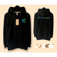 Crypto Currency Tokocrypto Exchange Jacket Men's Fleece Hoodie Sweater Polyflex Screen Printing Zipp