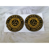 Triskelion Tau Gamma Phi Rubberized Embossed Sticker New (2 inches)