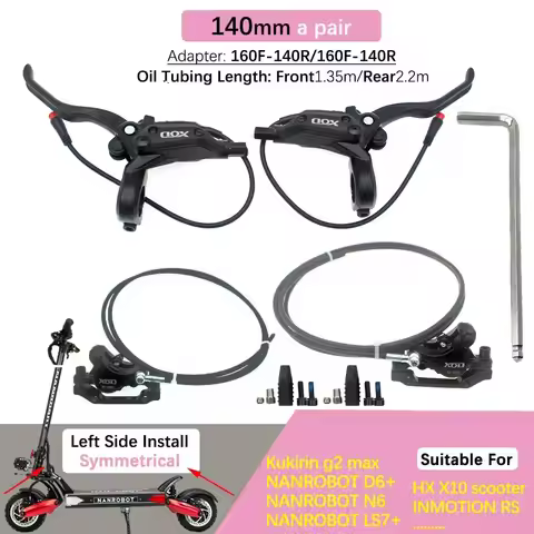 XOD Electric Scooter Brake 2 Pistons Hydraulic Disc Oil Brake 140mm 160mm For A5 HX-D Kukirin g2 max