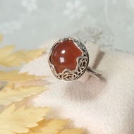 戒指 天然 南紅瑪瑙 冰紅瑪瑙 925銀飾 手工 活動戒圍 飾品 寶石