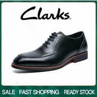 Clarks_รองเท้าผู้ชาย รุ่น สีดำ รองเท้าหนังแท้ รองเท้าทางการ รองเท้าแบบสวม รองเท้าแต่งงาน รองเท้าหนัง