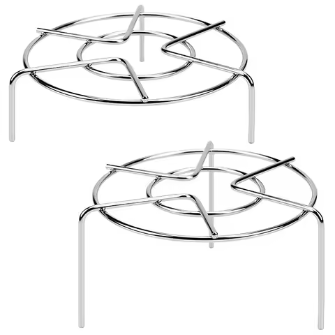 2Pcs Steam Racks, Tall Trivet for Instant Pot 6-8 Qt, Heavy Duty 18/8 Stainless Steel Steamer Rack F