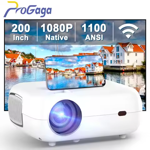 Progaga PG500 Beamer Portable Projector Real 1080P Full HD 200 Inch 1100Ansi Wifi Support 2K 4K Home
