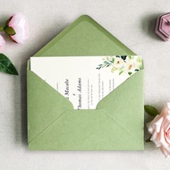 PONATIA 50 PCS/Pack A7 Envelopes, 5.35 x 7.5'' Sage Green Envelopes, Perfect For 5 x 7'' Wedding Inv
