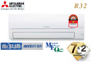 MITSUBISHI ELECTRIC 1.0HP-2.5HP R32 Standard Inverter Air Conditioner JS Series (DELIVER KLANG VALLEY/SELF PICKUP)