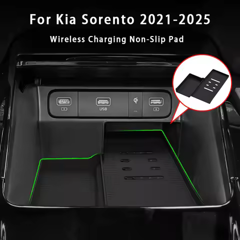 For Kia Sorento 2021-2025 Wireless Charging Anti-Slip Mats Silicone Car Phone Non-slip Charger Prote