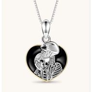 Gnoce Skeleton Couple Heart Frame Necklace