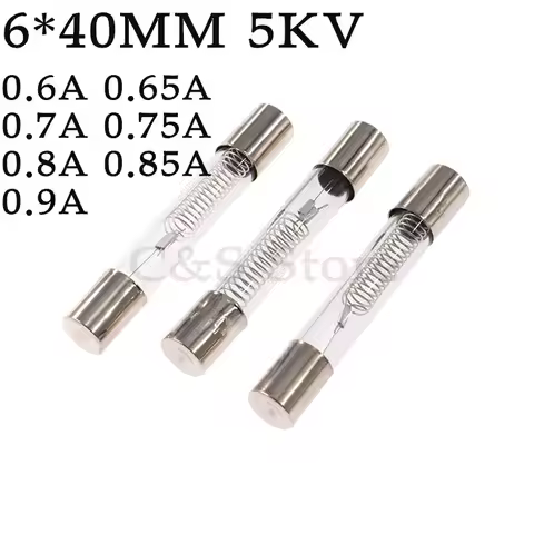 10PCS 5KV Special Microwave Oven Fuse 6*40mm 0.65A 0.7A 0.75A 0.8A 0.85A 0.9A 1A Glass Tube Fuse 6x4