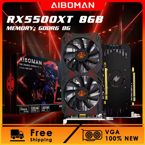 AIBOMAN RX5500XT 8GB Graphics Card GDDR6 128 BIT Computer GPU 100% New Video card for pc gaming