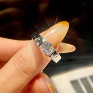 1Pc Simple And Elegant Men's 1CT-2CT Moissanite Diamond Wedding Band S925 Sterling Silver Ring,Suita