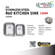 LEVANZO Kitchen Sink R60 Series 3221DR