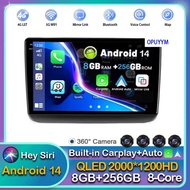 Android 14 Carplay Auto WIFI+4G Car Radio For Jeep Grand Cherokee WK2 2013 - 2020 Multimedia Player 