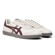 New 2024 Onitsuka Tiger Shoes Flat Bottom Casual Board Shoes Fashion Versatile TOKUTEN Beige/Wine Red