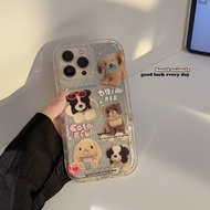 适用于 ins风猫狗iphone13苹果14手机壳16防摔12闪粉11适用15pro max女款 h260729