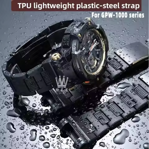 GPW1000 Black TPU lightweight plastic-steel strap for Casio G-SHOCK 5410 GPW-1000 series modified Me
