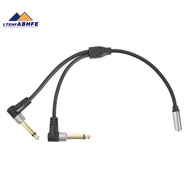 1/8 Inch Socket to 1/4 Inch Plug Y Splitter Adapter Cable 0.24M 3.5mm Female Stereo to Dual 6.35mm M
